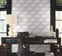 Antonina Vella Artifacts Palisades Paperweave Blue Wallpaper - Smokey Blue