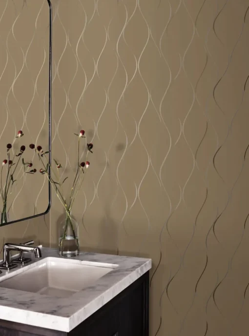 Antonina Vella Dazzling Dimensions Wavy Stripe Wallpaper - Dark Gold
