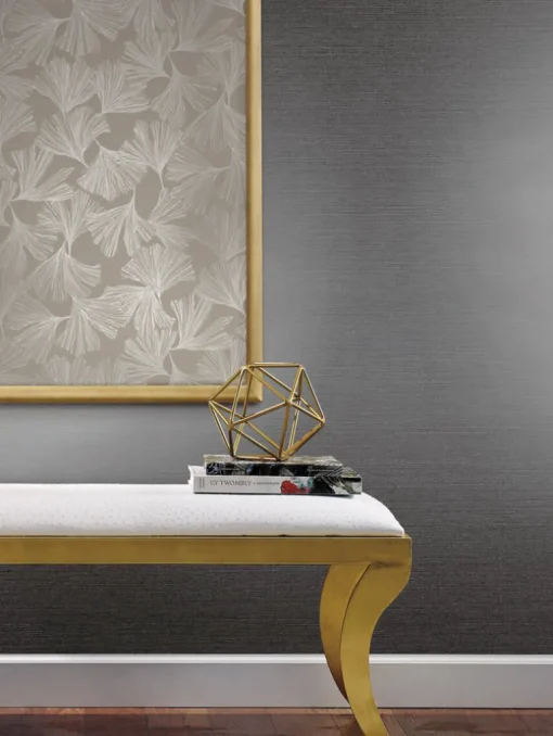 Antonina Vella Dazzling Dimensions Ginkgo Toss Wallpaper - Silver