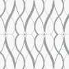 Antonina Vella Modern Metals Graceful Geo Wallpaper - White & Silver