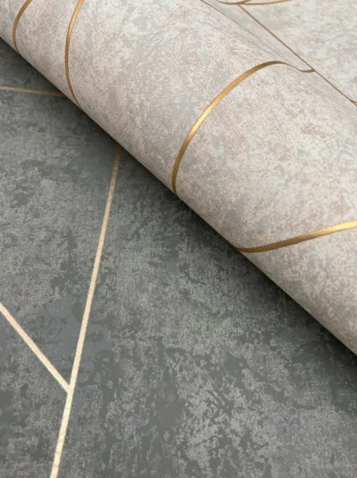 Antonina Vella Modern Metals Nazca Wallpaper - Dark Grey & Gold