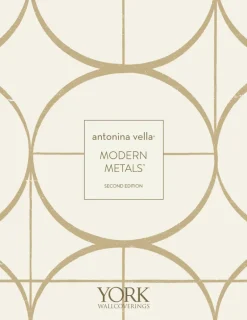Antonina Vella Modern Metals Polished Chevron Wallpaper - Blue & Silver