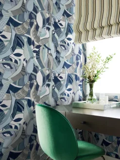 Artistic Abstracts Fauvist Flock Wallpaper - Blue