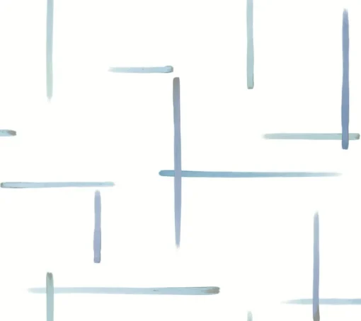 Artistic Abstracts Gilded Sumi-E Wallpaper - Blue