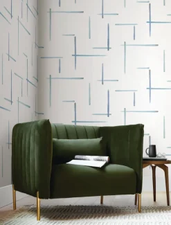 Artistic Abstracts Gilded Sumi-E Wallpaper - Blue