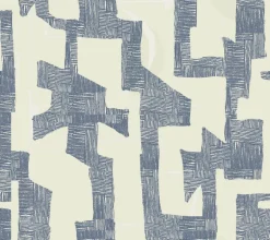 Artistic Abstracts Modern Tribal Wallpaper - Blue