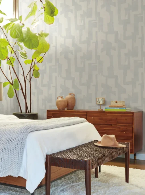 Artistic Abstracts Modern Tribal Wallpaper - Gray
