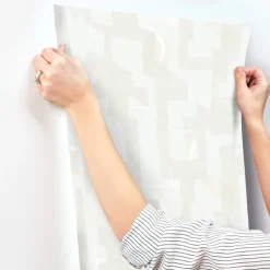 Artistic Abstracts Modern Tribal Wallpaper - White