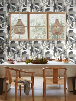 Artistic Abstracts Papier Colle Wallpaper - Black