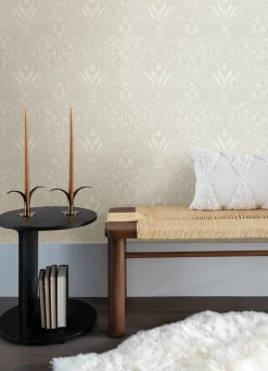A-Street Prints Botanica Mara Tulip Ogee Wallpaper - Beige
