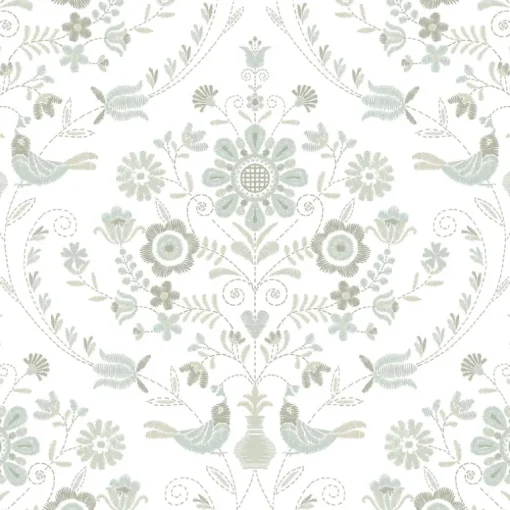 A-Street Prints Hannah Britt Damask Wallpaper - Neutral