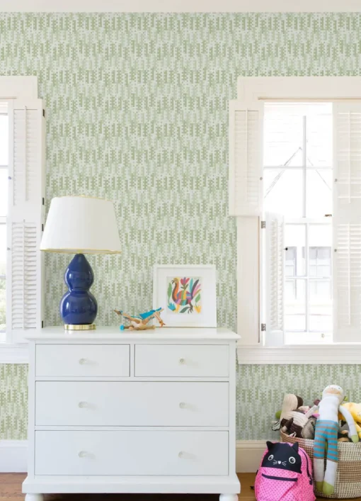 A-Street Prints Hannah Erik Building Blocks Wallpaper - Green
