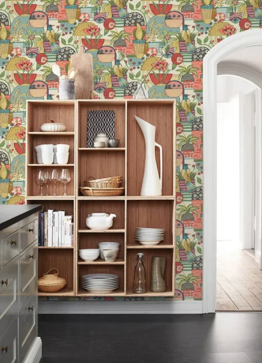 A-Street Prints Hannah Fika Blissful Birds & Blooms Wallpaper - Plum