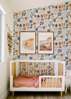A-Street Prints Hannah Juni Abstract Tulips Wallpaper - Orange