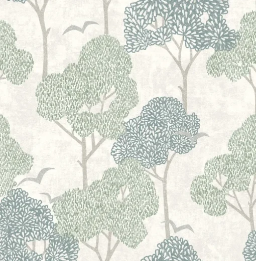 A-Street Prints Hannah Lykke Textured Tree Wallpaper - Green