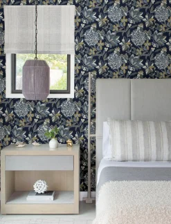 A-Street Prints Harmony Valdivian Wallpaper - Indigo
