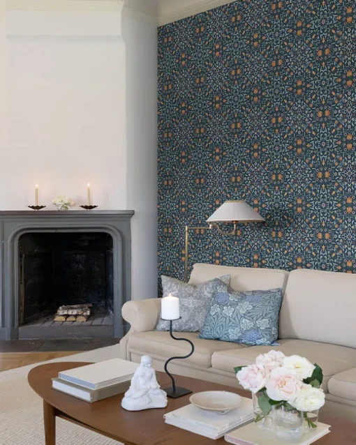 A-Street Prints Hidden Treasures No 1 Holland Park Wallpaper - Dark Blue