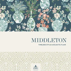 A-Street Prints Middleton Serena Wallpaper - Charcoal