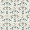 A-Street Prints Revival Dard Tulip Ogee Wallpaper - Teal