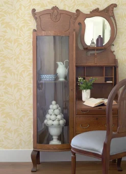 A-Street Prints Revival Morris Leaf Wallpaper - Yellow