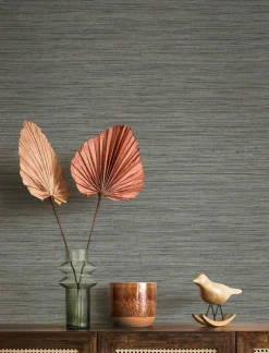 A-Street Prints Solace Sheehan Faux Grasscloth Wallpaper - Stone