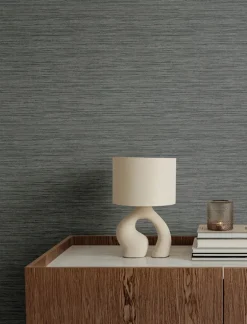 A-Street Prints Solace Sheehan Faux Grasscloth Wallpaper - Stone
