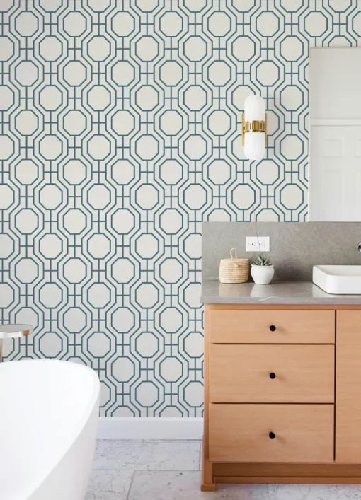 A-Street Prints Terrace Manor Wallpaper - Blue