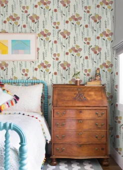 A-Street Prints Whimsy Mabel Floral Wallpaper - Coral