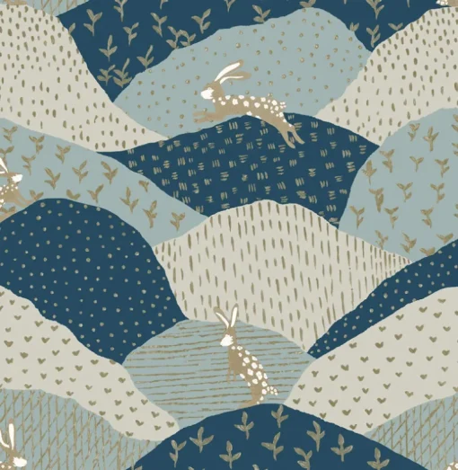 A-Street Prints Whimsy Peter Rabbit Wallpaper - Blue