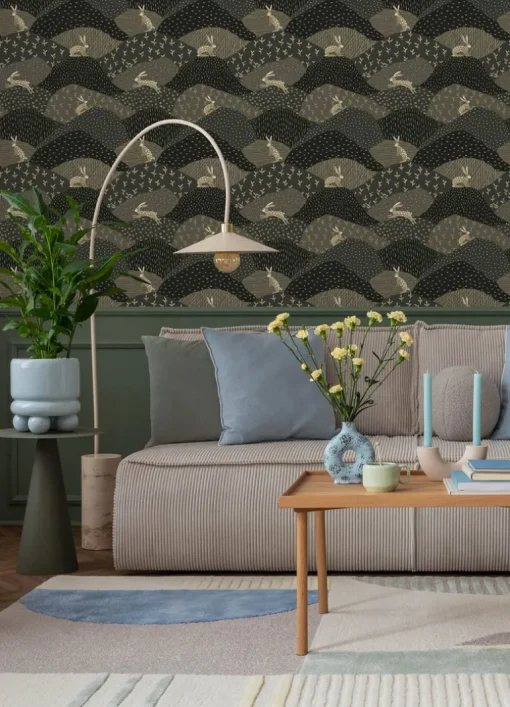 A-Street Prints Whimsy Peter Rabbit Wallpaper - Black