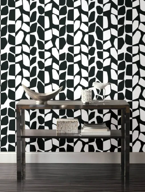 Black & White Resource Library Primitive Vines Wallpaper - Black & White