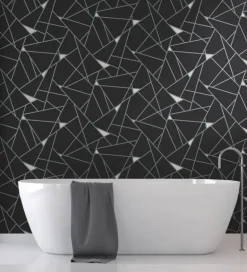 Black & White Resource Library Prismatic Wallpaper - Black & Silver