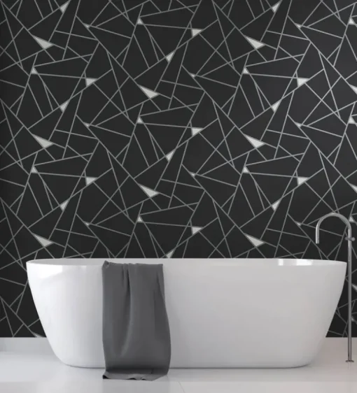 Black & White Resource Library Prismatic Wallpaper - Black & Silver