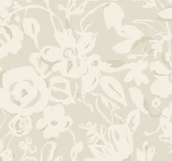 Blooms Second Edition Brushstroke Floral Wallpaper - Taupe