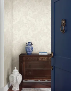 Blooms Second Edition Brushstroke Floral Wallpaper - Pearl