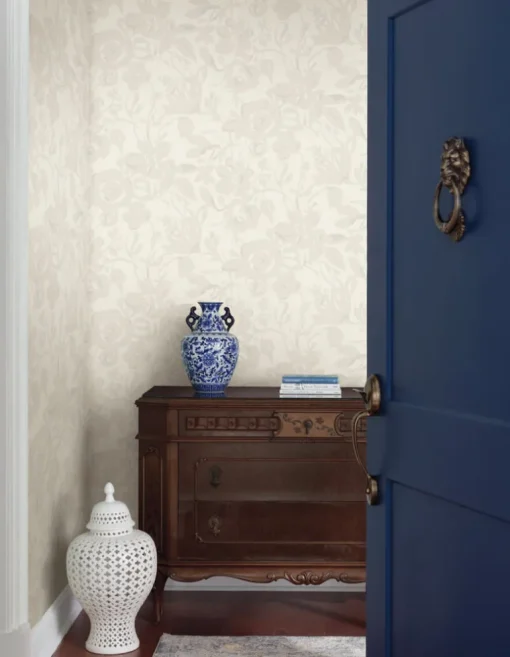 Blooms Second Edition Brushstroke Floral Wallpaper - Pearl