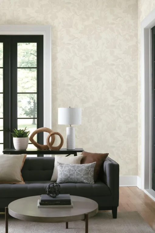 Blooms Second Edition Brushstroke Floral Wallpaper - Pearl