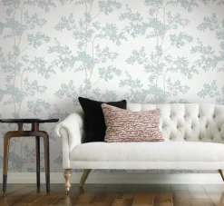 Blooms Second Edition Lunaria Silhouette Wallpaper - Cloud Blue