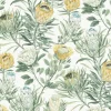 Blooms Second Edition Protea Wallpaper - White & Yellow