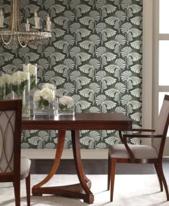 Candice Olson After 8 Dancing Leaves Wallpaper - Black