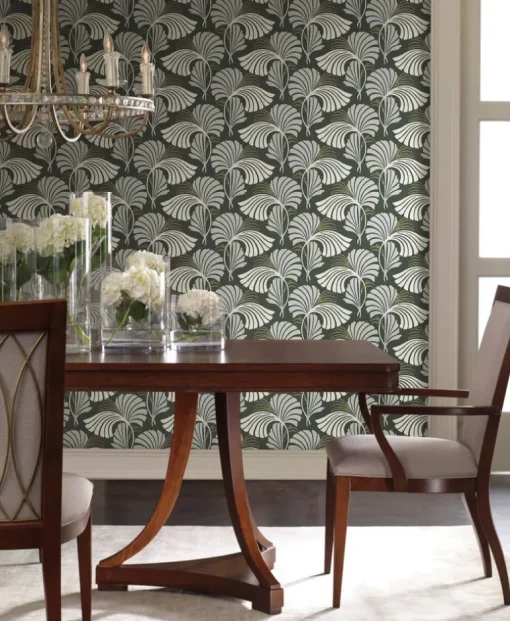 Candice Olson After 8 Dancing Leaves Wallpaper - Black