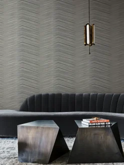 Candice Olson After 8 Glistening Chevron Wallpaper - Charcoal