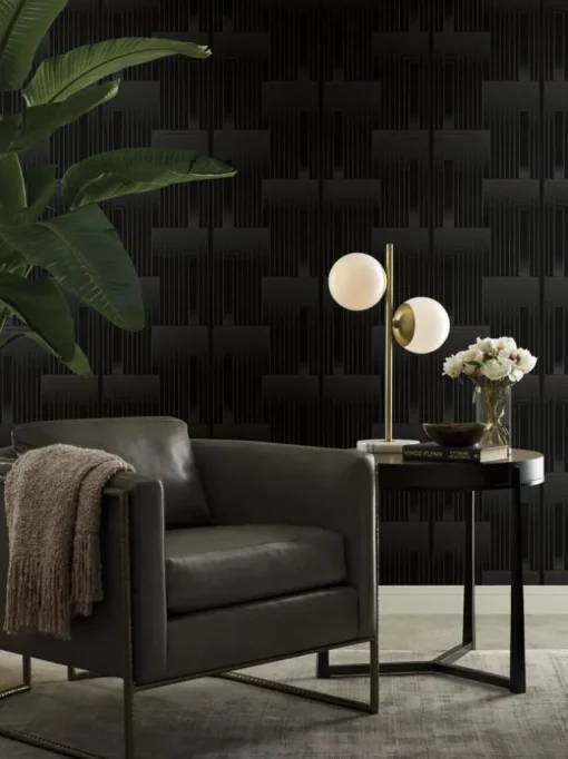 Candice Olson After 8 Vanishing Wallpaper - Black & Copper