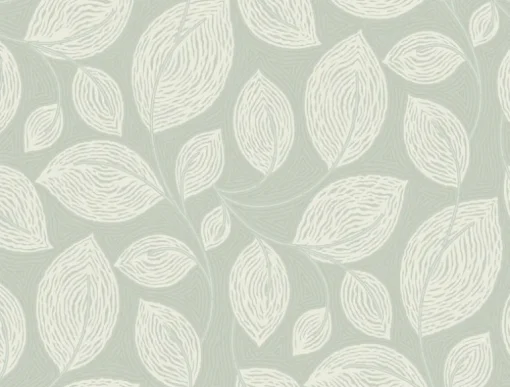 Candice Olson Casual Elegance Contoured Leaves Wallpaper - Green