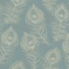 Candice Olson Casual Elegance Regal Peacock Wallpaper - Dark Teal