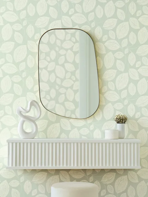 Candice Olson Casual Elegance Contoured Leaves Wallpaper - Green