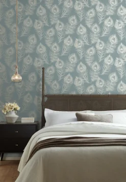 Candice Olson Casual Elegance Regal Peacock Wallpaper - Dark Teal