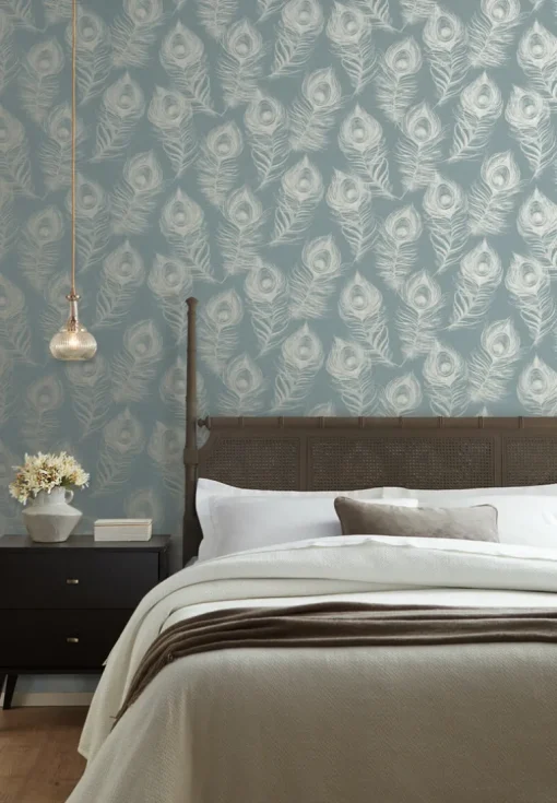 Candice Olson Casual Elegance Regal Peacock Wallpaper - Dark Teal