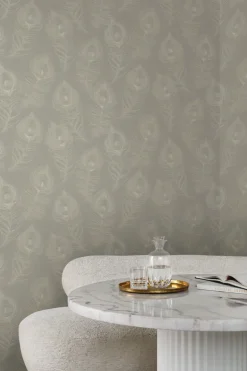 Candice Olson Casual Elegance Regal Peacock Wallpaper - Mink