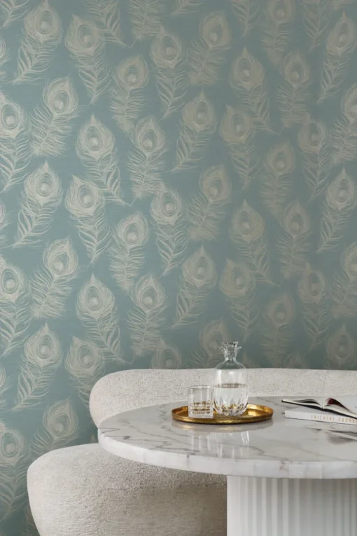 Candice Olson Casual Elegance Regal Peacock Wallpaper - Dark Teal